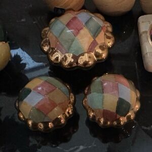 Mackenzie Childs Multicolor Ceramic Decorative Knob